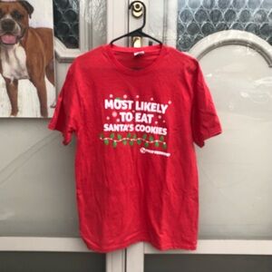 “Most Likely to Eat Santa’s Cookies” Novelty Tee (Unisex M)